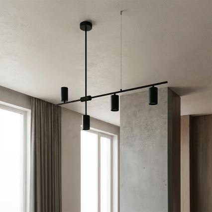 Brilagi - Pendel med wireophæng CRANE 4xGU10/30W/230V sort
