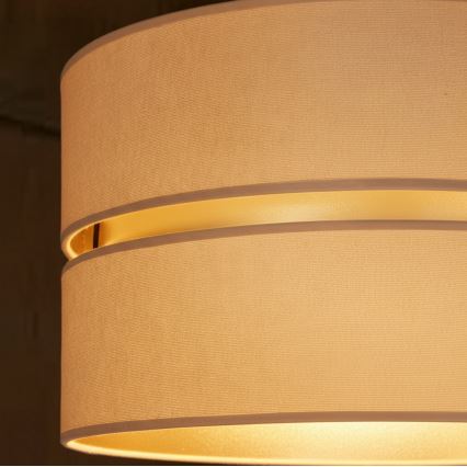 Brilagi - Pendel med wireophæng DUO-DUO, 1xE27/60W/230V, Ø 40 cm, beige/guld