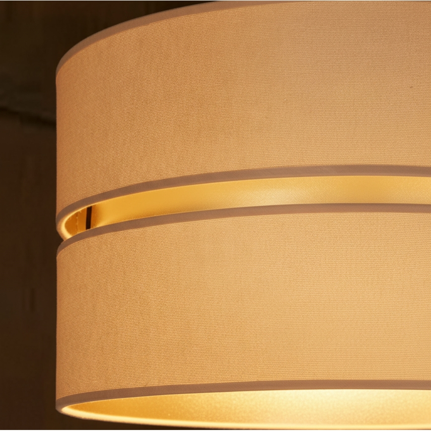 Brilagi - Pendel med wireophæng DUO-DUO, 1xE27/60W/230V, Ø 40 cm, beige/guld