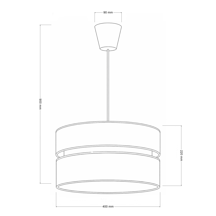 Brilagi - Pendel med wireophæng DUO-DUO, 1xE27/60W/230V, Ø 40 cm, beige/guld