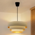 Brilagi - Pendel med wireophæng LUNETA 1xE27/60W/230V Ø 40 cm creme/guld