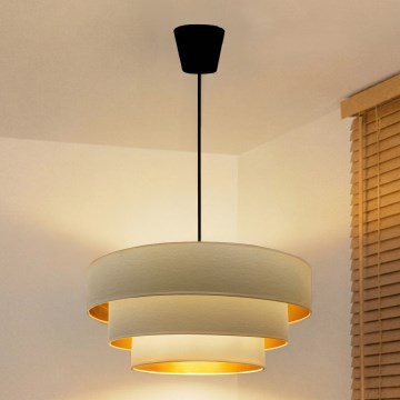 Brilagi - Pendel med wireophæng LUNETA 1xE27/60W/230V Ø 40 cm creme/guld