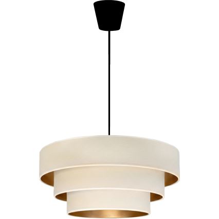 Brilagi - Pendel med wireophæng LUNETA 1xE27/60W/230V Ø 40 cm creme/guld