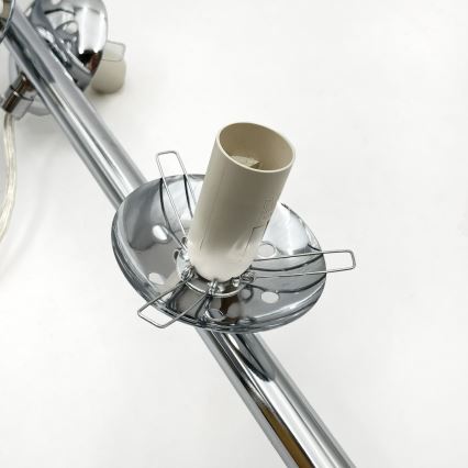 Brilagi - Pendel med wireophæng MALONY 6xE14/20W/230V poleret krom