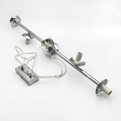 Brilagi - Pendel med wireophæng MALONY 6xE14/20W/230V poleret krom