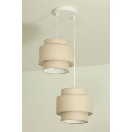 Brilagi - Pendel med wireophæng RESNA 2xE27/60W/230V Ø 30 cm beige
