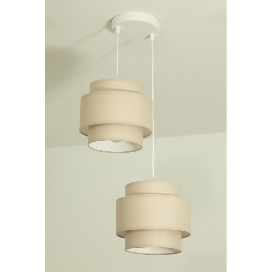 Brilagi - Pendel med wireophæng RESNA 2xE27/60W/230V Ø 30 cm beige