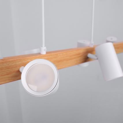 Brilagi - Pendel med wireophæng SELE 6xGU10/30W/230V hvid/egedekor