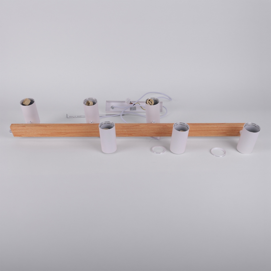 Brilagi - Pendel med wireophæng SELE 6xGU10/30W/230V hvid/egedekor