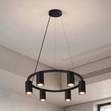 Brilagi - Pendel med wireophæng SELE 6xGU10/30W/230V sort