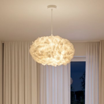 Brilagi - Pendel med wireophæng SOLEAIR 2xE27/40W/230V Ø 60 cm hvid