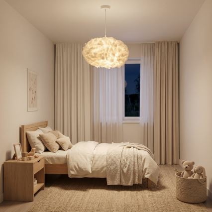 Brilagi - Pendel med wireophæng SOLEAIR 2xE27/40W/230V Ø 60 cm hvid