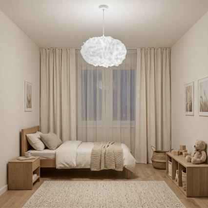 Brilagi - Pendel med wireophæng SOLEAIR 2xE27/40W/230V Ø 60 cm hvid