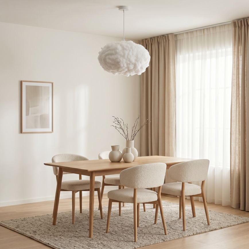Brilagi - Pendel med wireophæng SOLEAIR 2xE27/40W/230V Ø 60 cm hvid