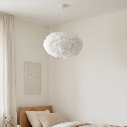 Brilagi - Pendel med wireophæng SOLEAIR 2xE27/40W/230V Ø 60 cm hvid