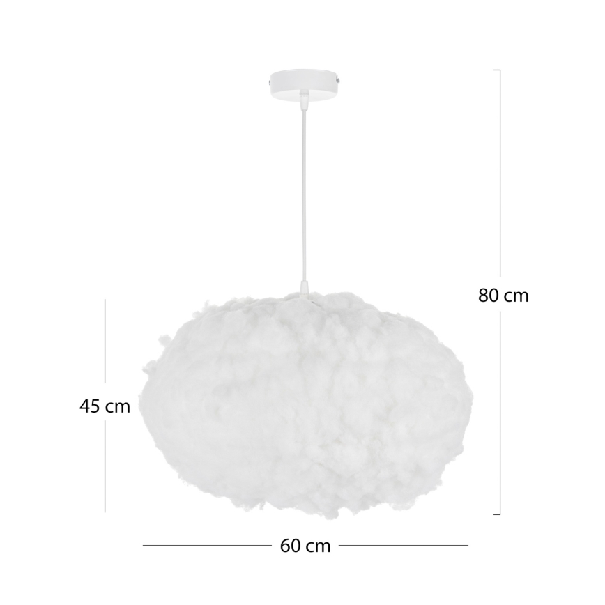 Brilagi - Pendel med wireophæng SOLEAIR 2xE27/40W/230V Ø 60 cm hvid