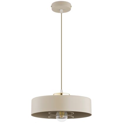 Brilagi - Pendel med wireophæng SPRING 1xE27/60W/230V Ø 30 cm beige/guld