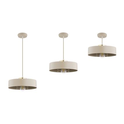 Brilagi - Pendel med wireophæng SPRING 1xE27/60W/230V Ø 30 cm beige/guld