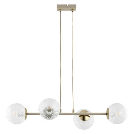 Brilagi - Pendel med wireophæng STELLA 4xE27/60W/230V beige/guld
