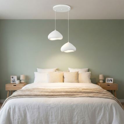 Brilagi - Pendel med wireophæng WABI SABI 2xE27/40W/230V Ø 45 cm hvid