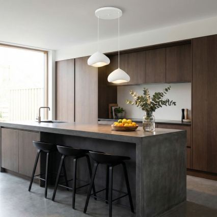 Brilagi - Pendel med wireophæng WABI SABI 2xE27/40W/230V Ø 45 cm hvid