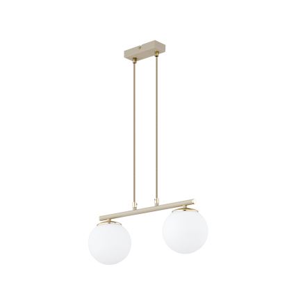 Brilagi - Pendel MILO på ledning 2xE27/60W/230V beige/guld