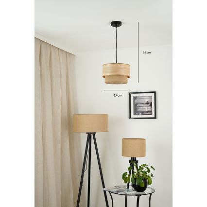 Brilagi - Pendel MONTANA BOHO 1xE27/15W/230V diameter 25 cm brun/sort