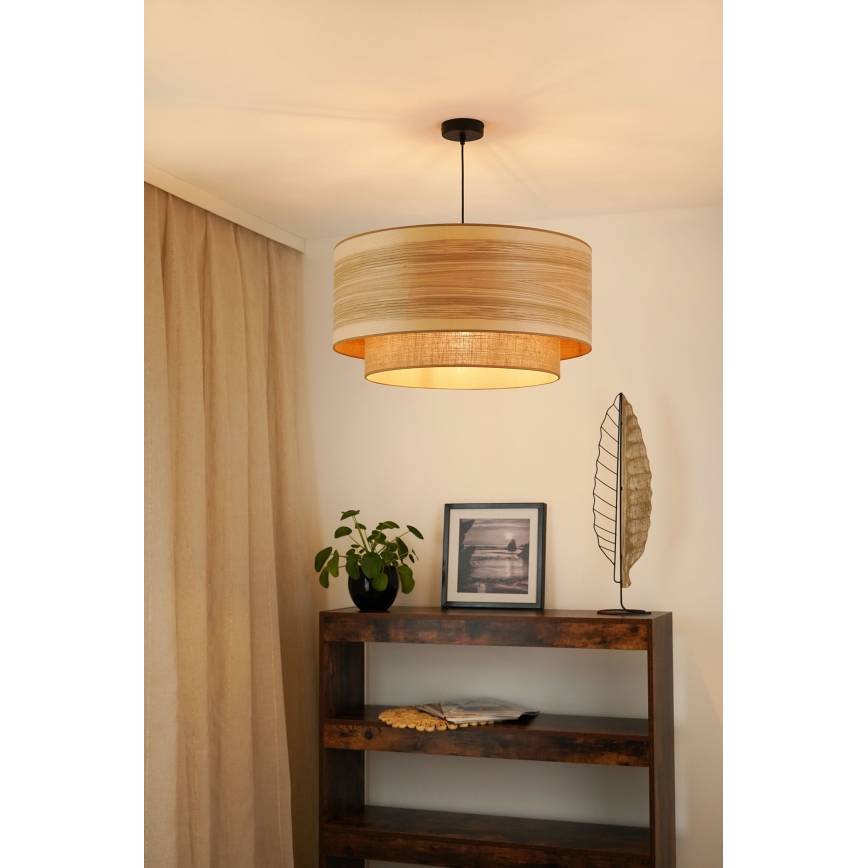 Brilagi - Pendel MONTANA BOHO 1xE27/15W/230V diameter 60 cm brun/sort
