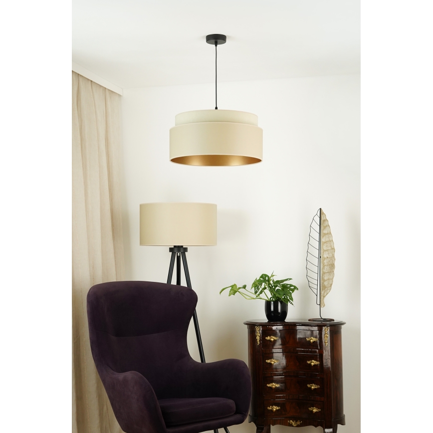 Brilagi - Pendel OREGON VEGE 1xE27/15W/230V diameter 45 cm beige