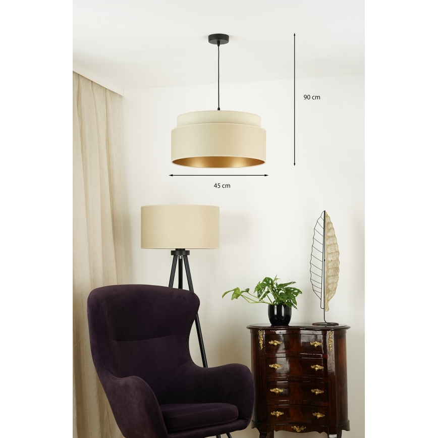 Brilagi - Pendel OREGON VEGE 1xE27/15W/230V diameter 45 cm beige