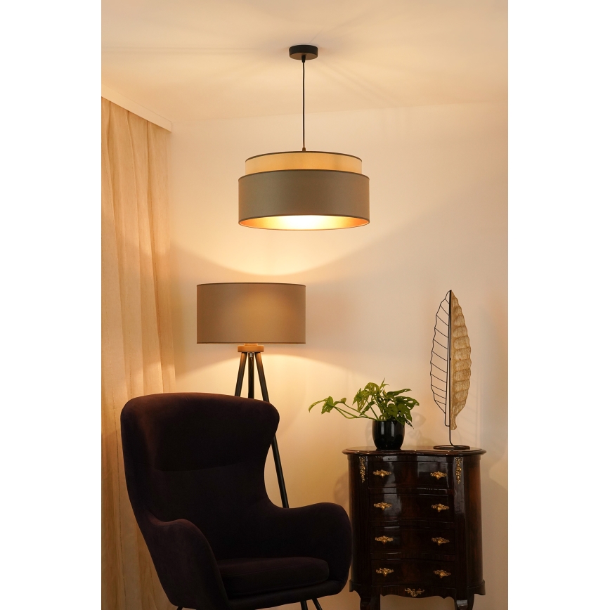 Brilagi - Pendel OREGON VEGE 1xE27/15W/230V diameter 45 cm grå