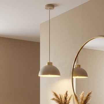 Brilagi - Pendel på kabel 1xE27/60W/230V Ø 18 cm beige/guld