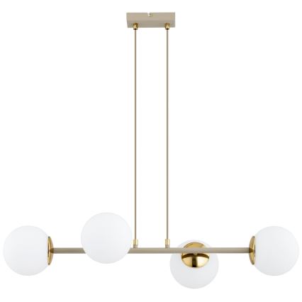 Brilagi - Pendel på kabel 4xE27/60W/230V beige/guld