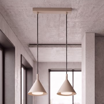 Brilagi - Pendel på kabel CONE DOUBLE 2xGX53/15W/230V beige