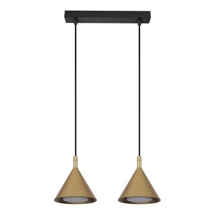 Brilagi - Pendel på kabel CONE DOUBLE 2xGX53/15W/230V guld