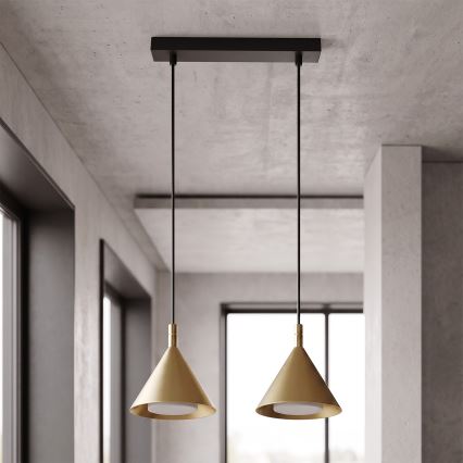 Brilagi - Pendel på kabel CONE DOUBLE 2xGX53/15W/230V guld