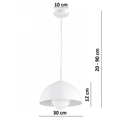 BRILAGI - Pendel på kabel COSMO 1xE27/60W/230V Ø 30 cm hvid/guld