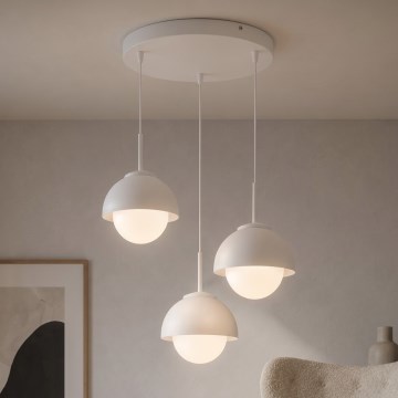 BRILAGI - Pendel på kabel COSMO 3xE27/60W/230V hvid/guld