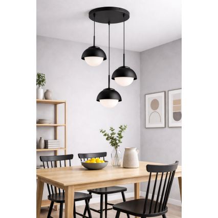 BRILAGI - Pendel på kabel COSMO 3xE27/60W/230V sort