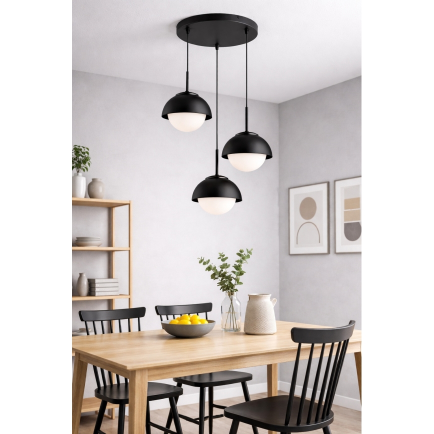 BRILAGI - Pendel på kabel COSMO 3xE27/60W/230V sort