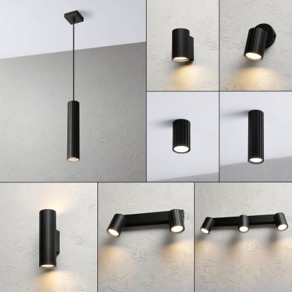 Brilagi - Pendel på kabel CRISPINA 1xGU10/10W/230V sort