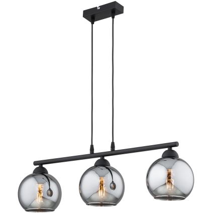 BRILAGI - Pendel på kabel DIOR 3xE27/60W/230V sort/røggrå