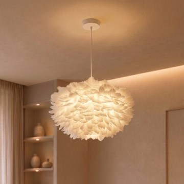 Brilagi - Pendel på kabel FEATHER 3xE27/40W/230V Ø 50 cm hvid
