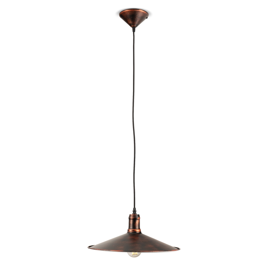 BRILAGI - Pendel på kabel FORGE 1xE27/60W/230V Ø 36 cm patina/kobber
