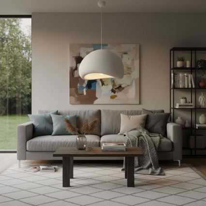 Brilagi - Pendel på kabel LOVAL 1xE27/40W/230V Ø 50 cm hvid