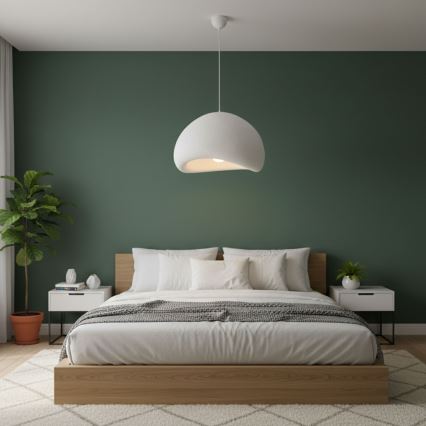 Brilagi - Pendel på kabel LOVAL 1xE27/40W/230V Ø 50 cm hvid