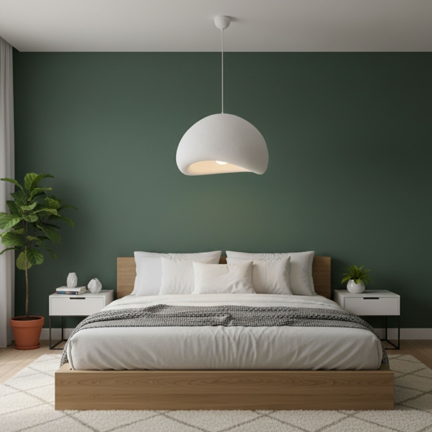 Brilagi - Pendel på kabel LOVAL 1xE27/40W/230V Ø 50 cm hvid