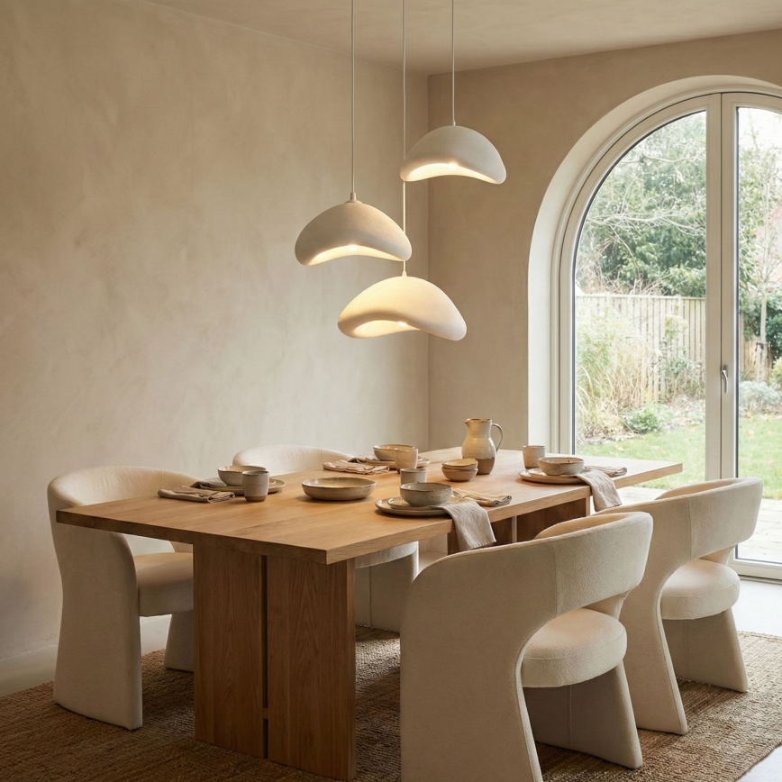 Brilagi - Pendel på kabel LUNA 3x E27/40W/230V Ø 82 cm, hvid