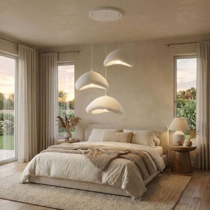 Brilagi - Pendel på kabel LUNA 3x E27/40W/230V Ø 82 cm, hvid