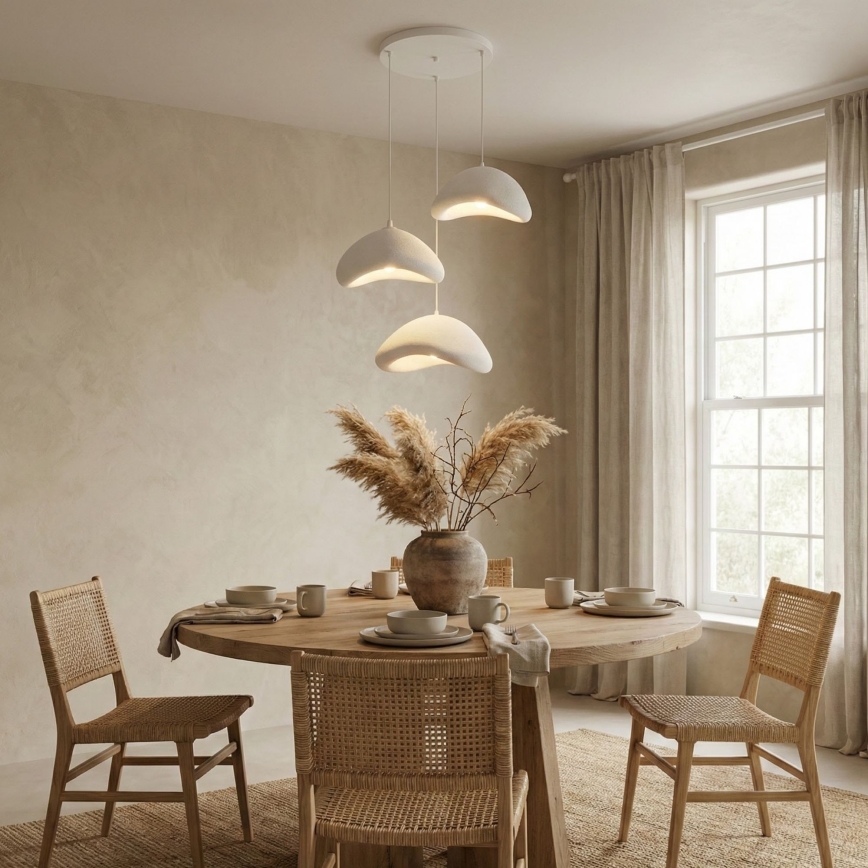 Brilagi - Pendel på kabel LUNA 3x E27/40W/230V Ø 82 cm, hvid